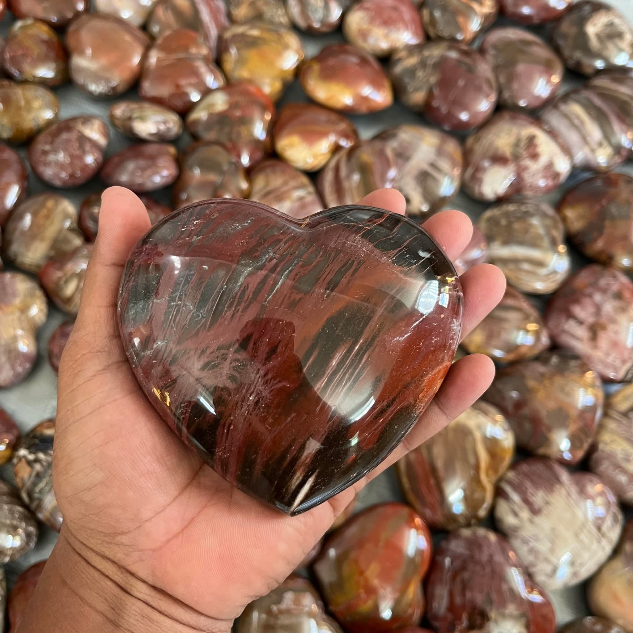 Artisan hands polishing stone